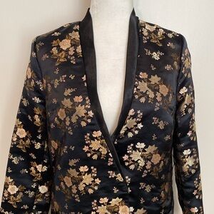 Charlotte Russe black with metallic floral kimono/blazer